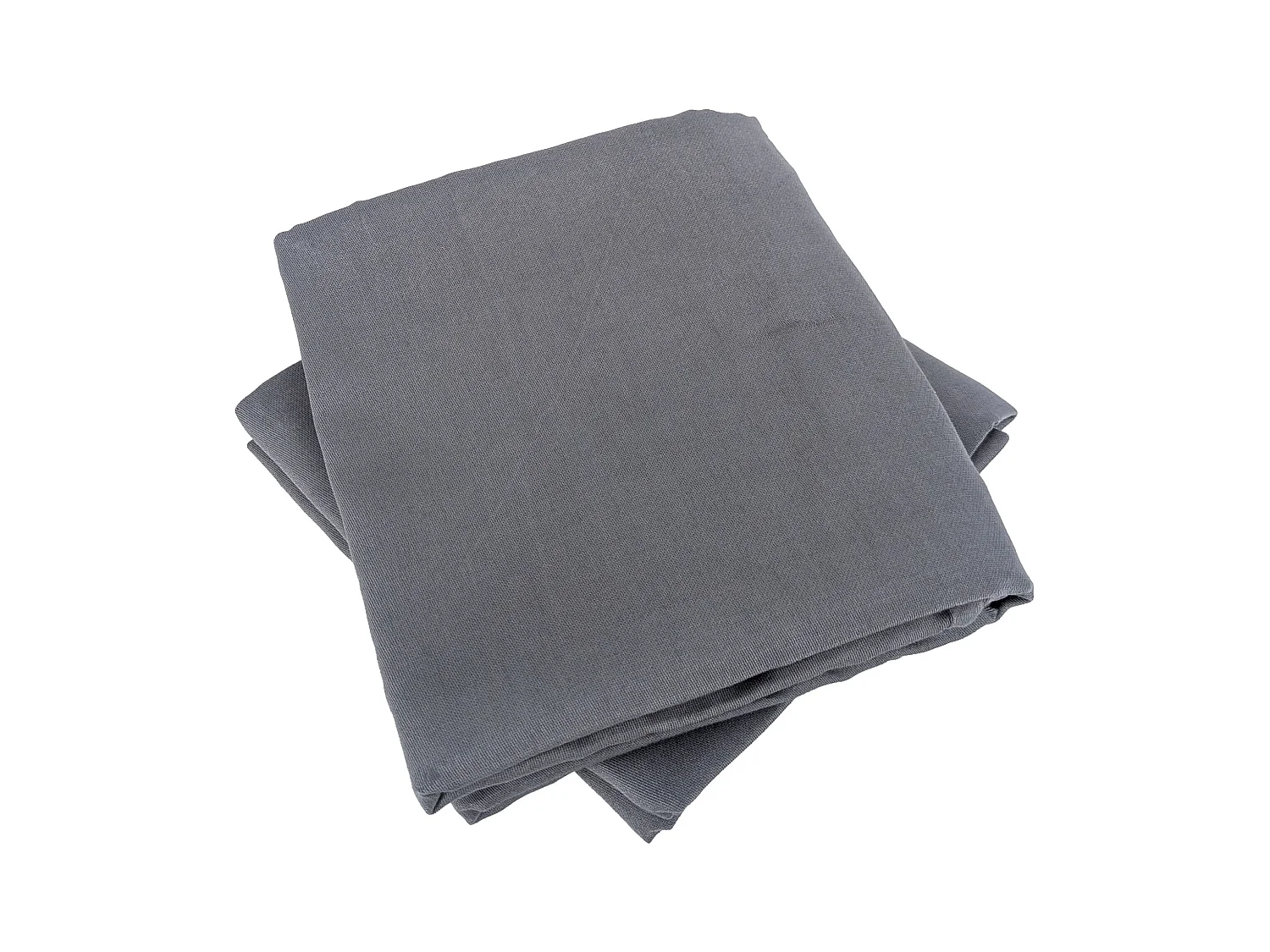 Parure de lit 240x220 cm satin de coton SAPRI gris acier 3 pièces