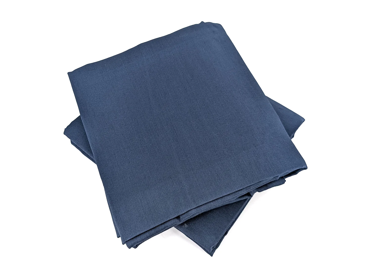 Parure de lit 240x220 cm satin de coton SAPRI bleu indigo 3 pièces
