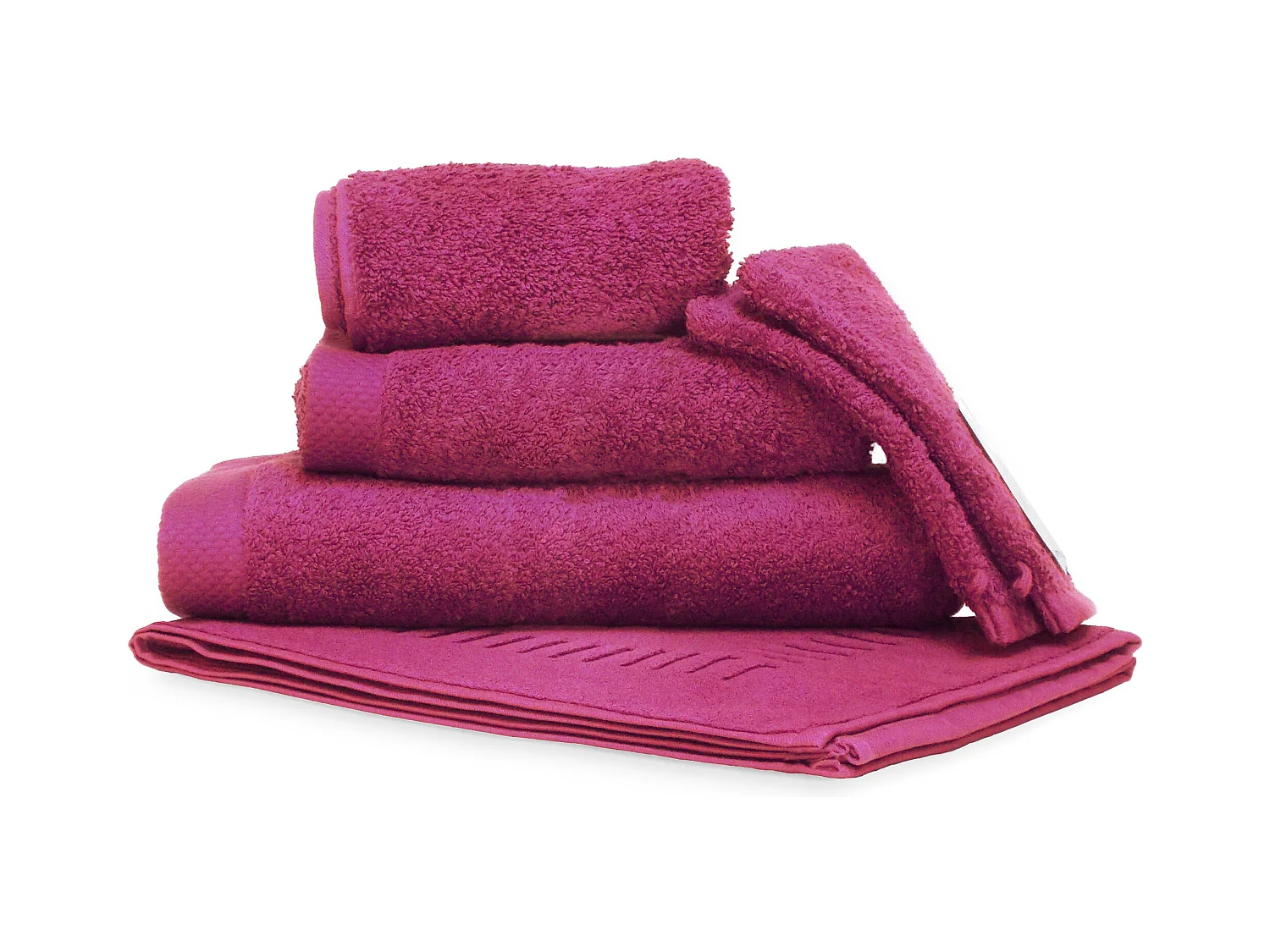 Parure de bain 6 pièces PURE Prune 550 g/m2