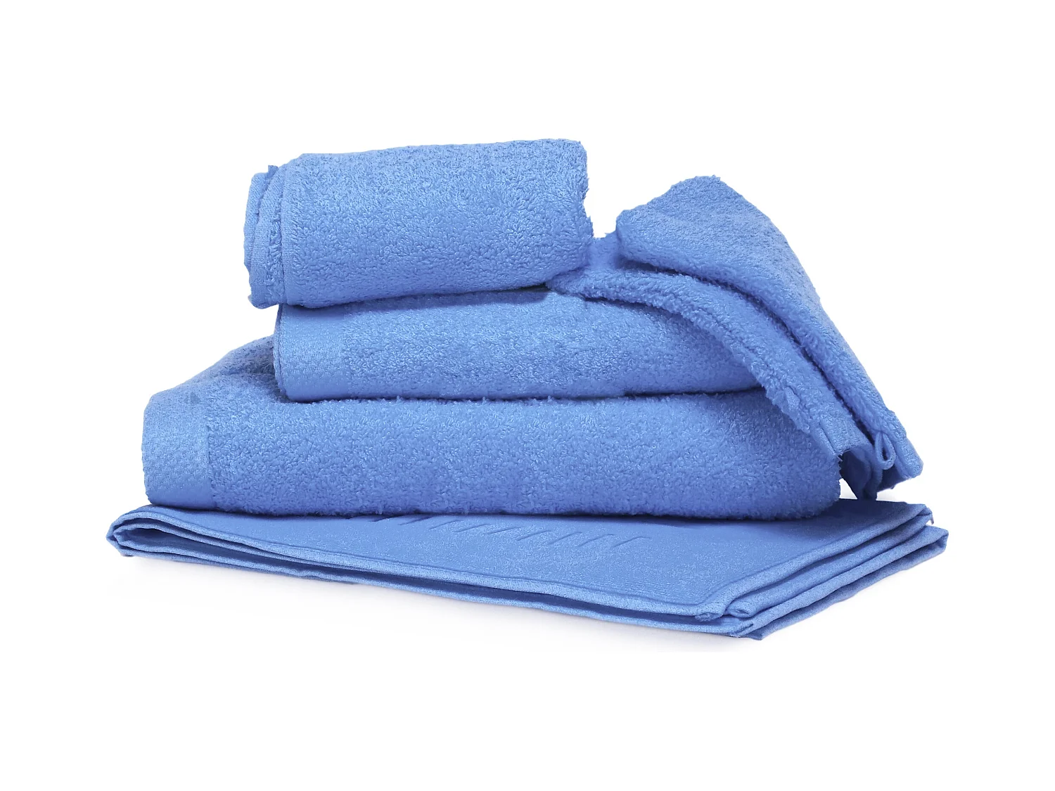 Parure de bain 6 pièces PURE Bleu Mer 550 g/m2