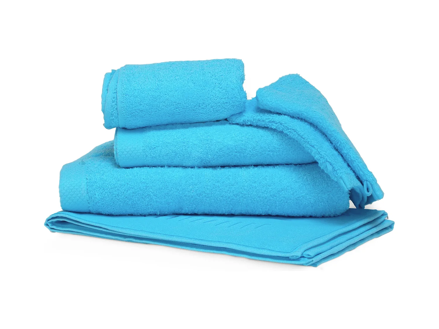 Parure de bain 6 pièces PURE Bleu Océan 550 g/m2
