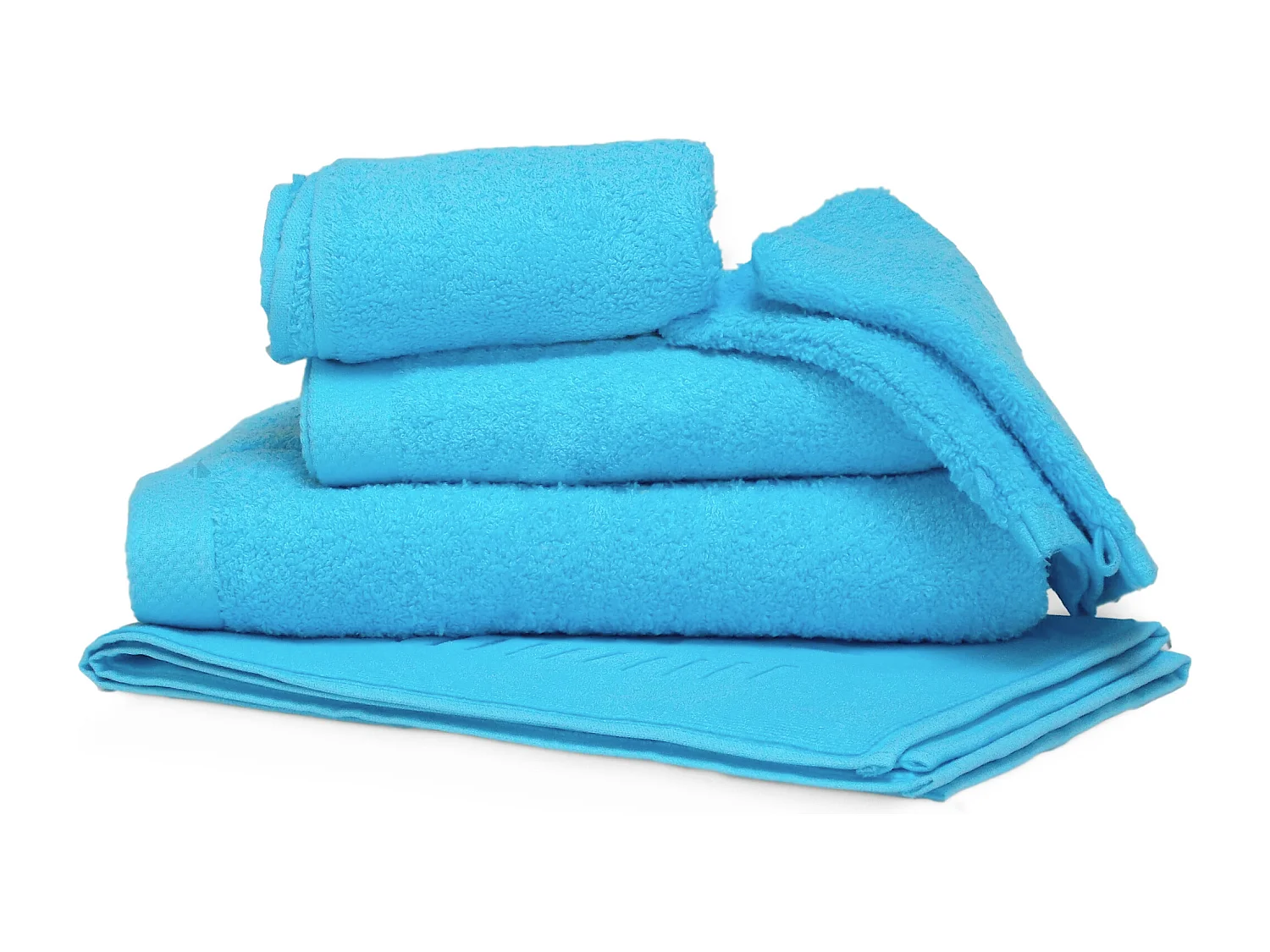 Parure de bain 6 pièces PURE Bleu Océan 550 g/m2