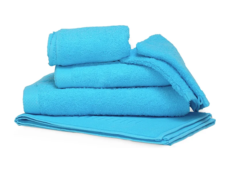 Parure de bain 6 pièces PURE Bleu Océan 550 g/m2