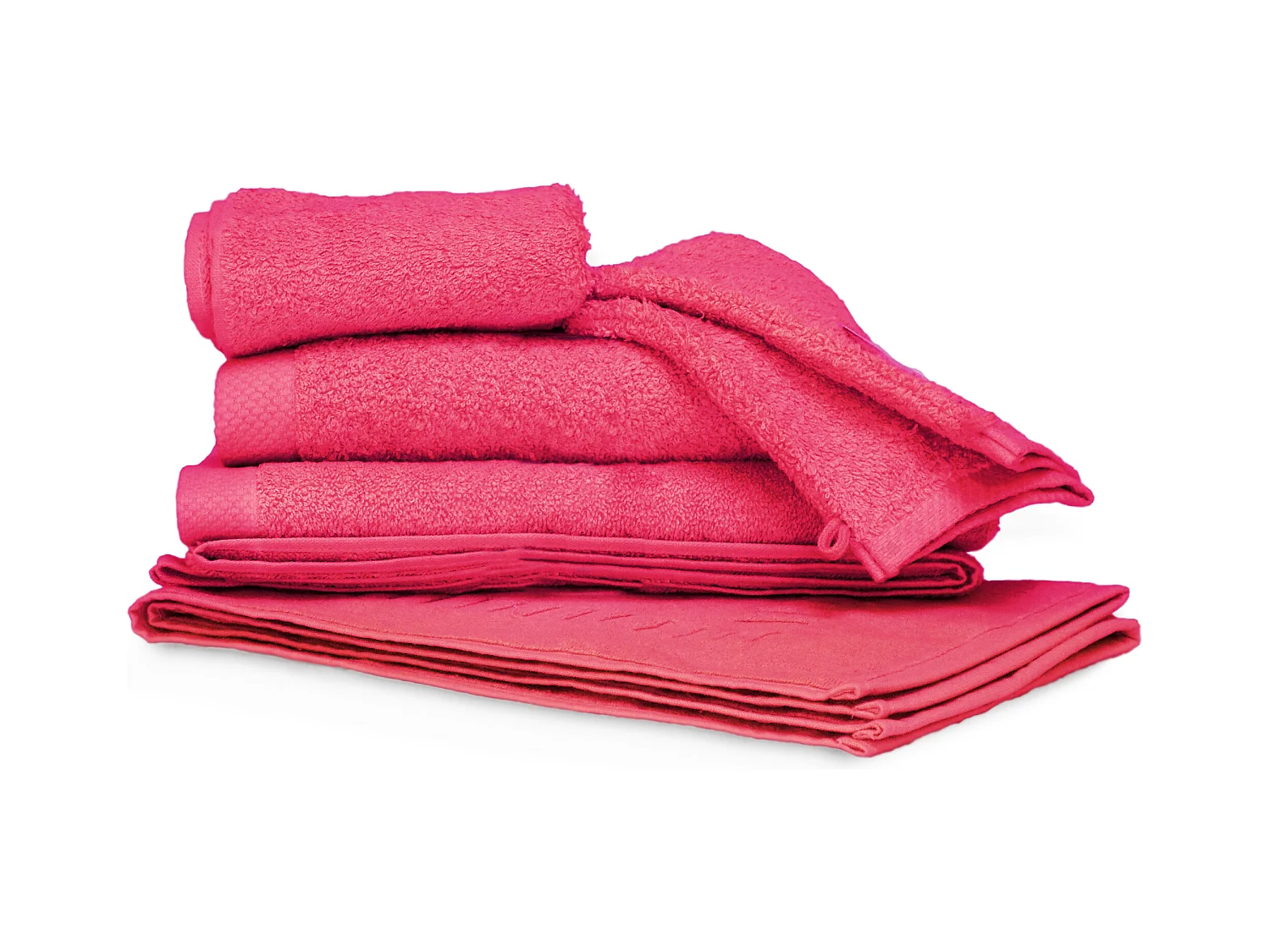 Parure de bain 6 pièces PURE Fraise 550 g/m2