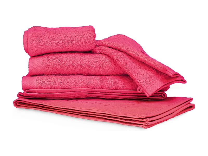 Parure de bain 6 pièces PURE Fraise 550 g/m2