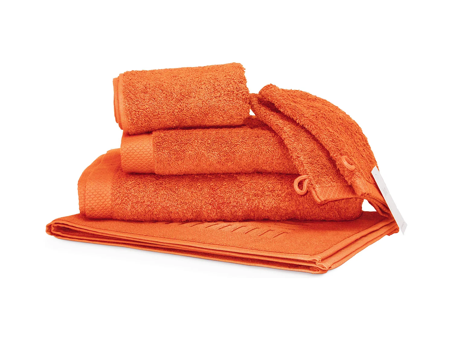 Parure de bain 6 pièces PURE Orange Butane 550 g/m2