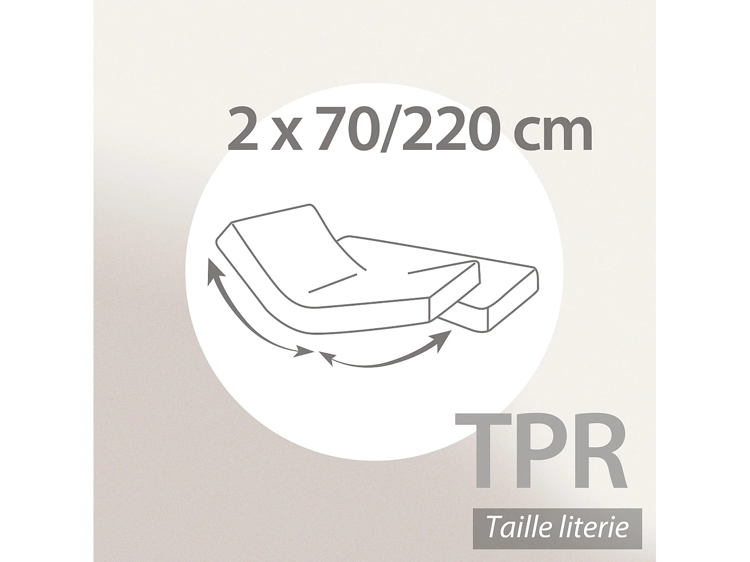 Drap housse relaxation uni 2x70x220 cm coton ALTO Blanc TPR Tête et pied relevable