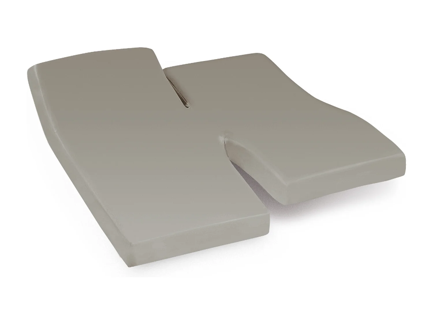 Drap housse relaxation uni 2x70x220 cm coton ALTO Chamois TPR Tête et pied relevable