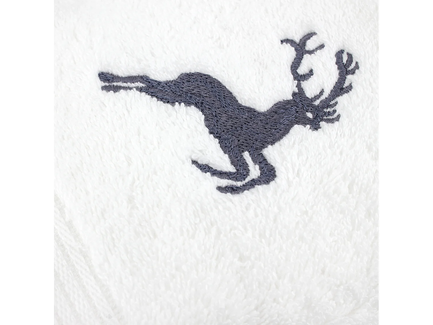 Serviette de toilette 50x100 cm HIRSH Blanc/Gris 600 g/m2