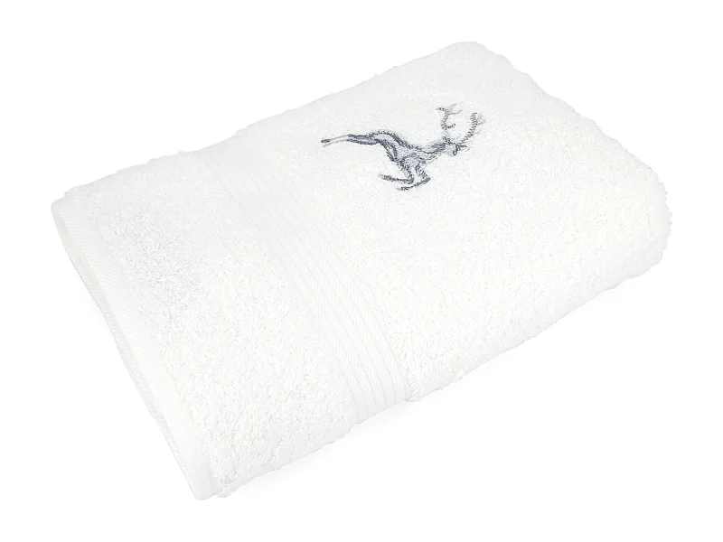 Serviette de toilette 50x100 cm HIRSH Blanc/Argent 600 g/m2