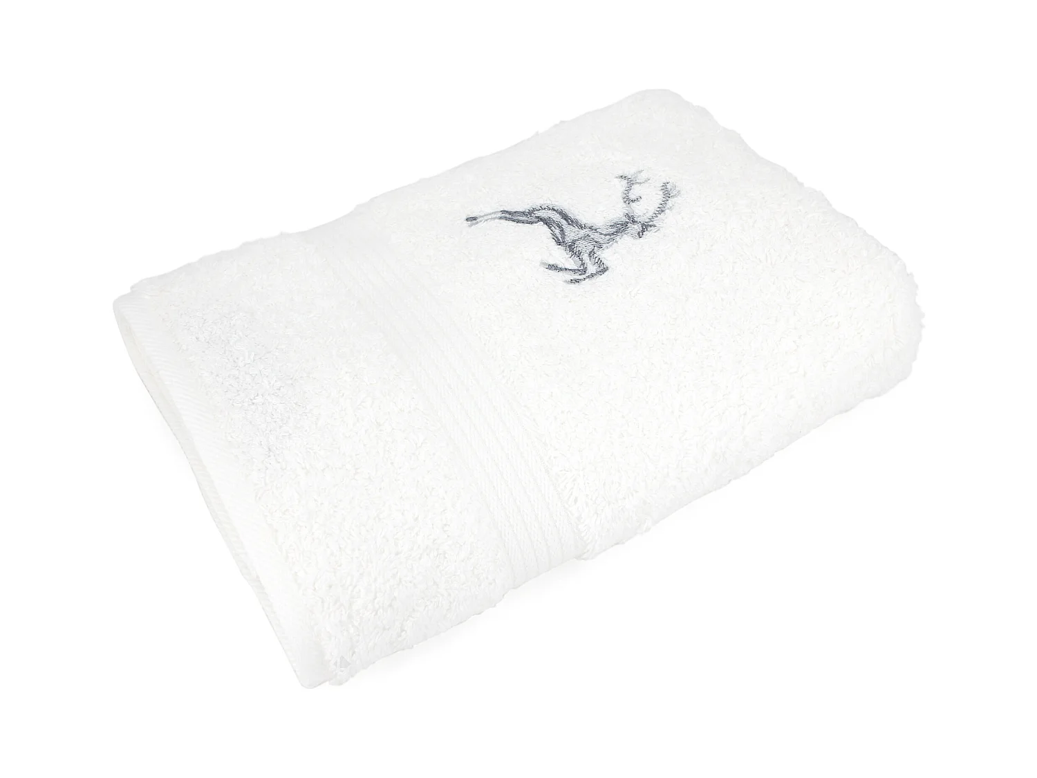 Serviette de toilette 50x100 cm HIRSH Blanc/Argent 600 g/m2