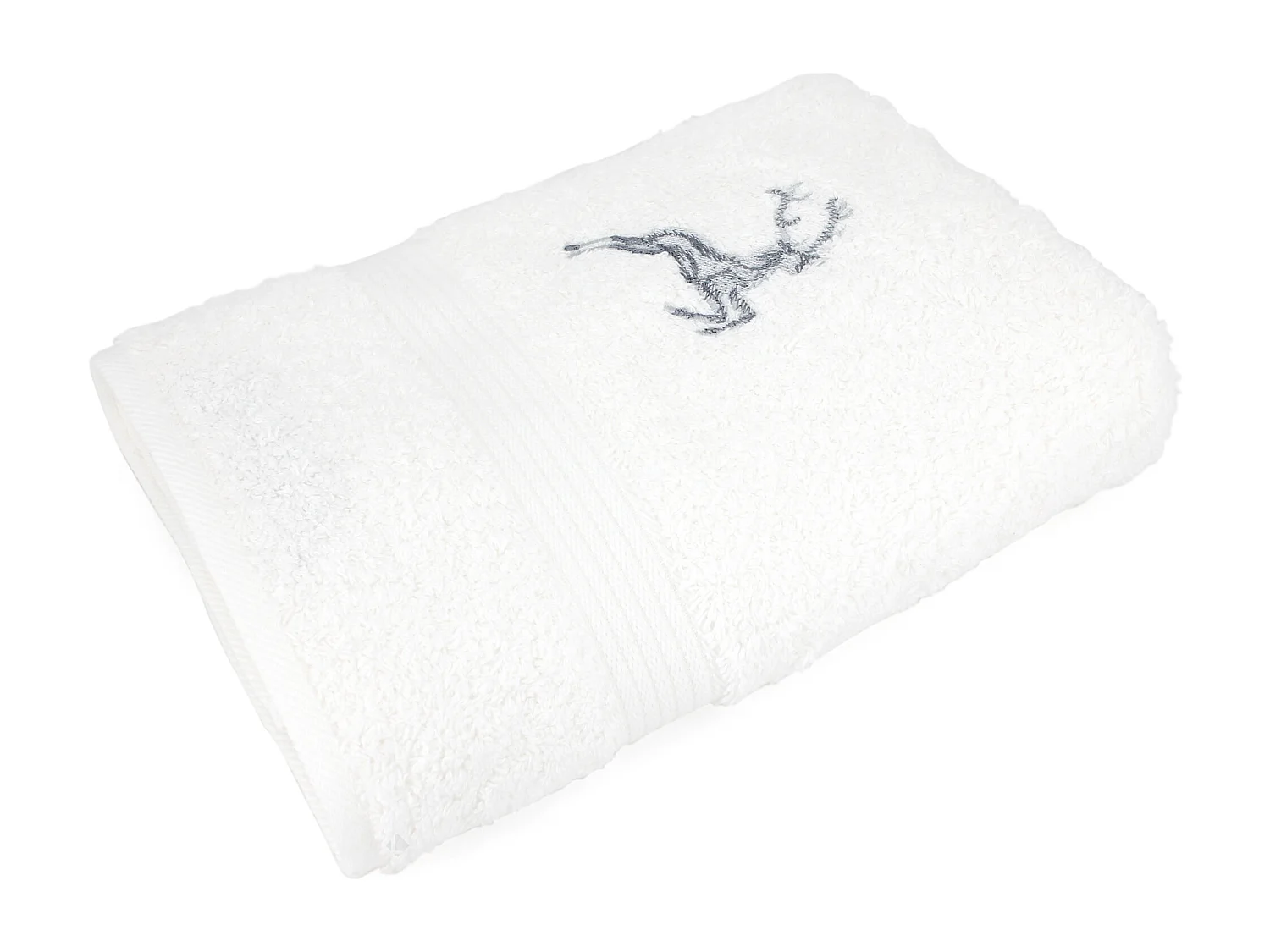 Serviette de toilette 50x100 cm HIRSH Blanc/Argent 600 g/m2