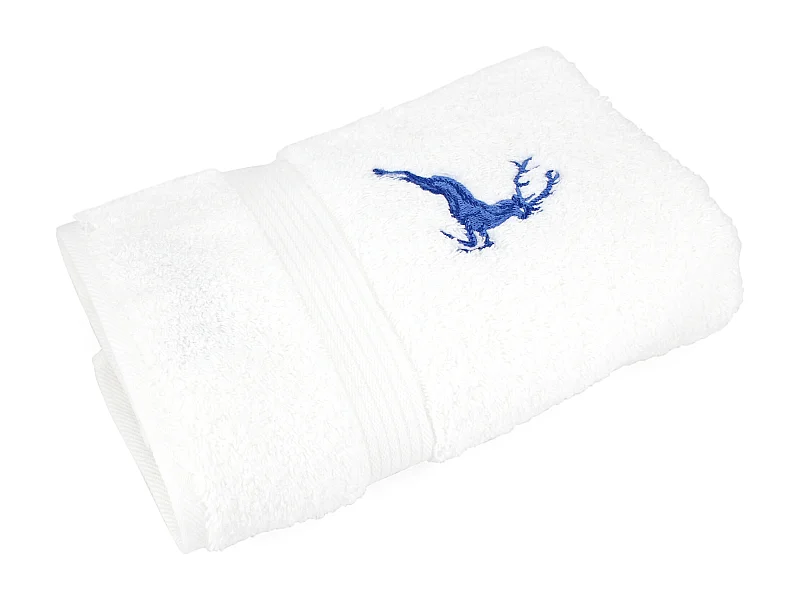 Serviette de toilette 50x100 cm HIRSH Blanc/Bleu 600 g/m2