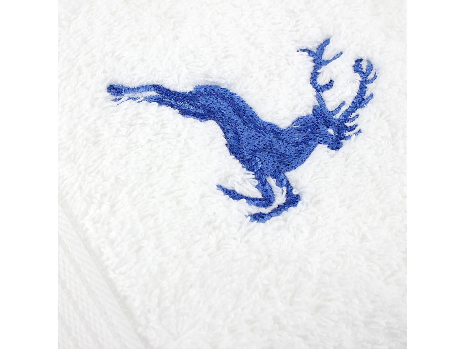 Drap de douche 70x130 cm HIRSH Blanc/Bleu 600 g/m2