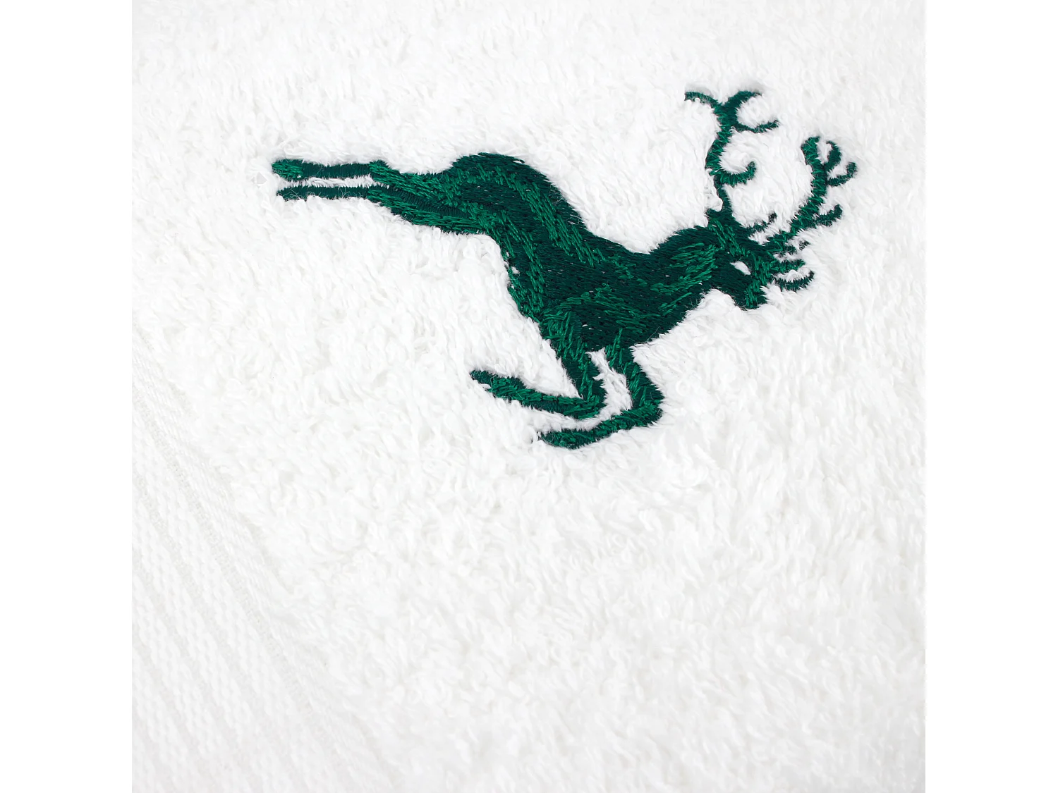 Drap de douche 70x130 cm HIRSH Blanc/Vert 600 g/m2