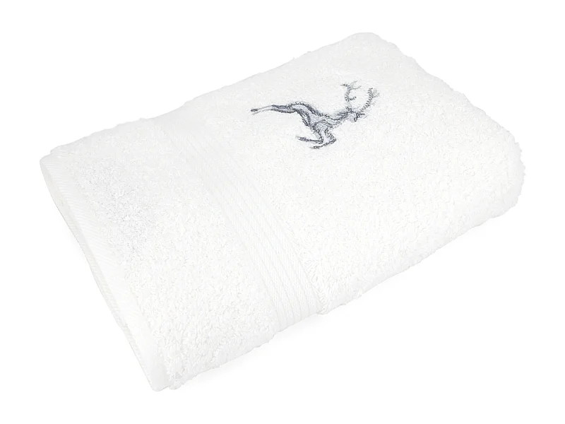 Drap de douche 70x130 cm HIRSH Blanc/Argent 600 g/m2