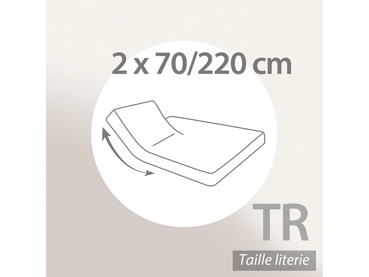 Drap housse relaxation uni 2x70x220 cm coton ALTO Calcium TR Tête relevable uniquement