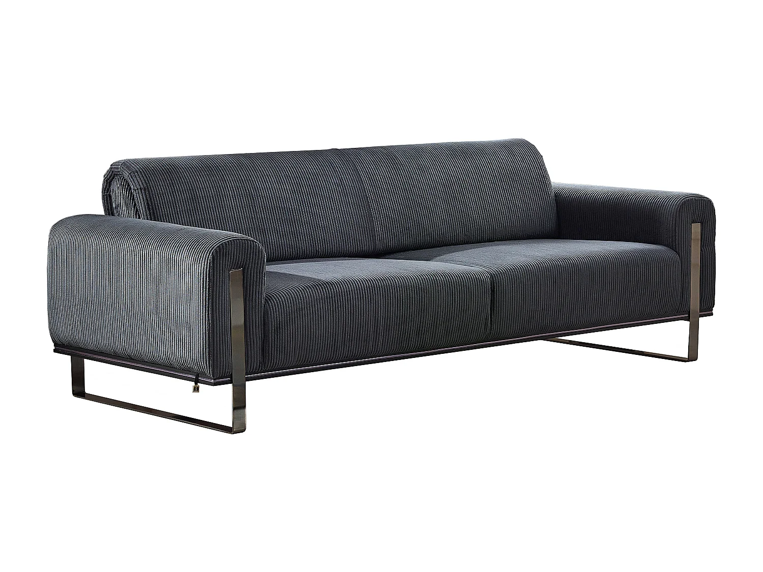 Sofá de 3 plazas de pana gris oscuro ADRANI