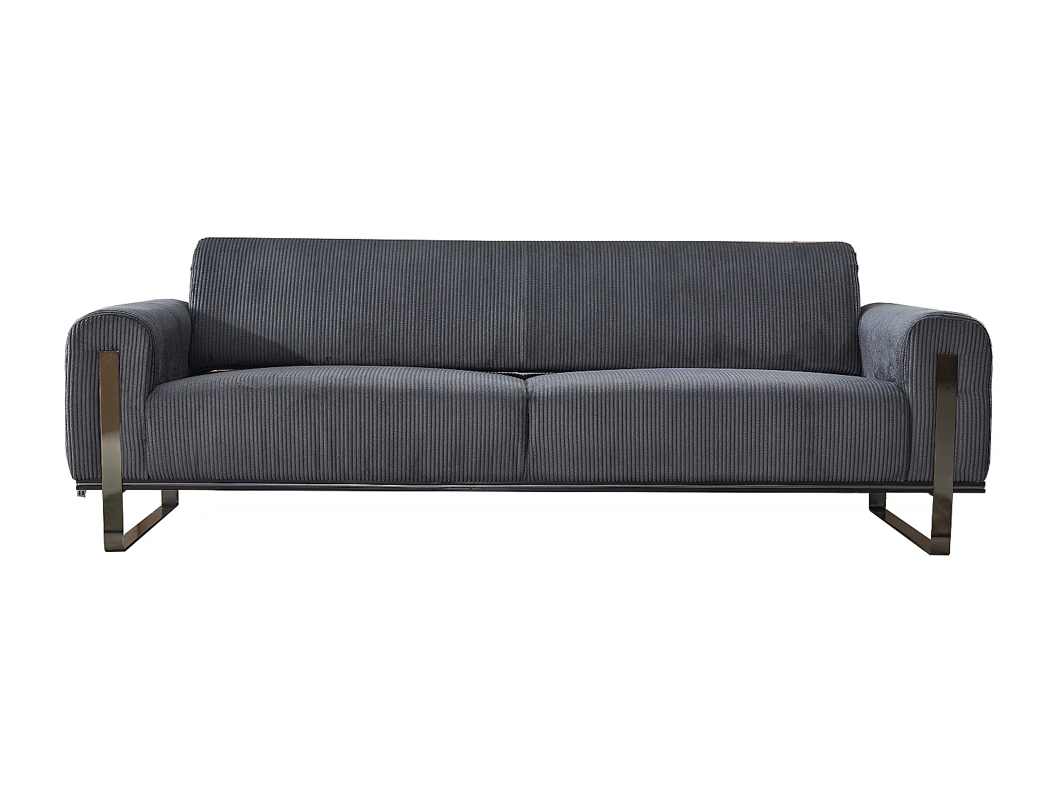 Sofá de 3 plazas de pana gris oscuro ADRANI