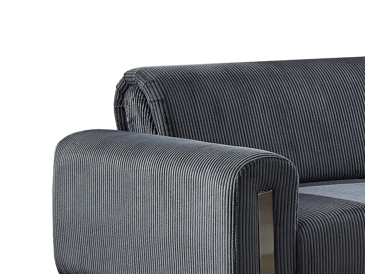 Sofá de 3 plazas de pana gris oscuro ADRANI