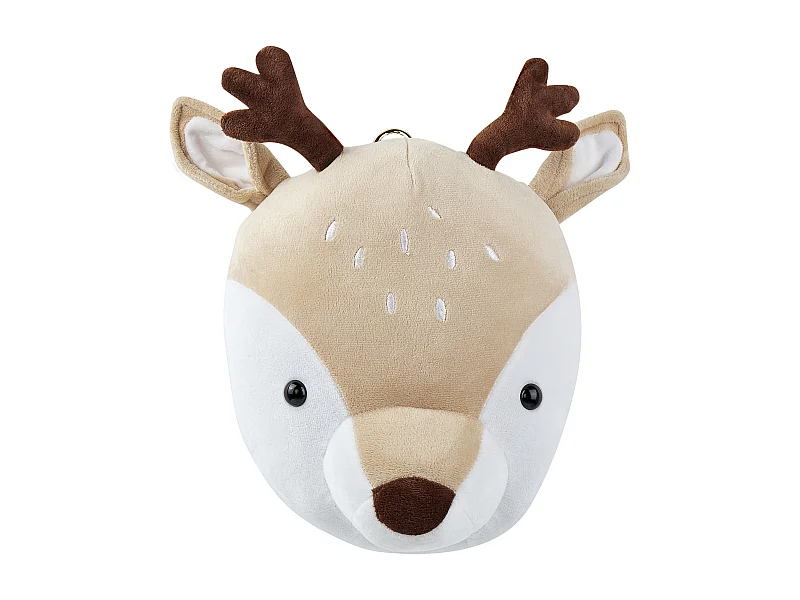 Wanddekoration Tierkopf Baumwolle beige Hirsch 23 x 30 cm Bambi