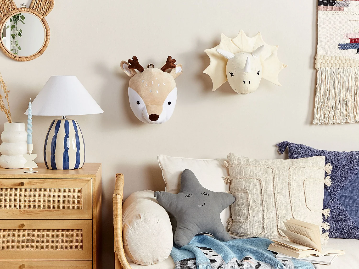 Décoration murale pour enfants Cerf BAMBI 30 cm Beige