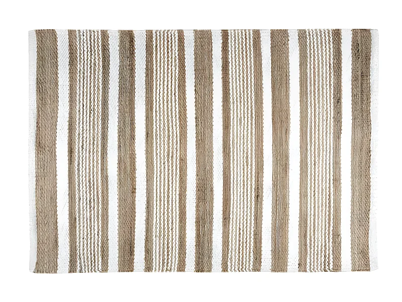 Tapis aldabra beige et blanc 60 x 90 cm
