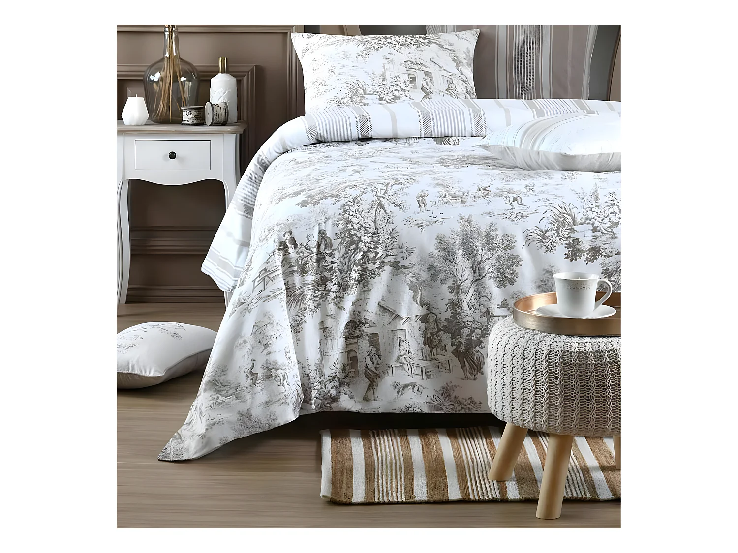 Tapis aldabra beige et blanc 60 x 90 cm