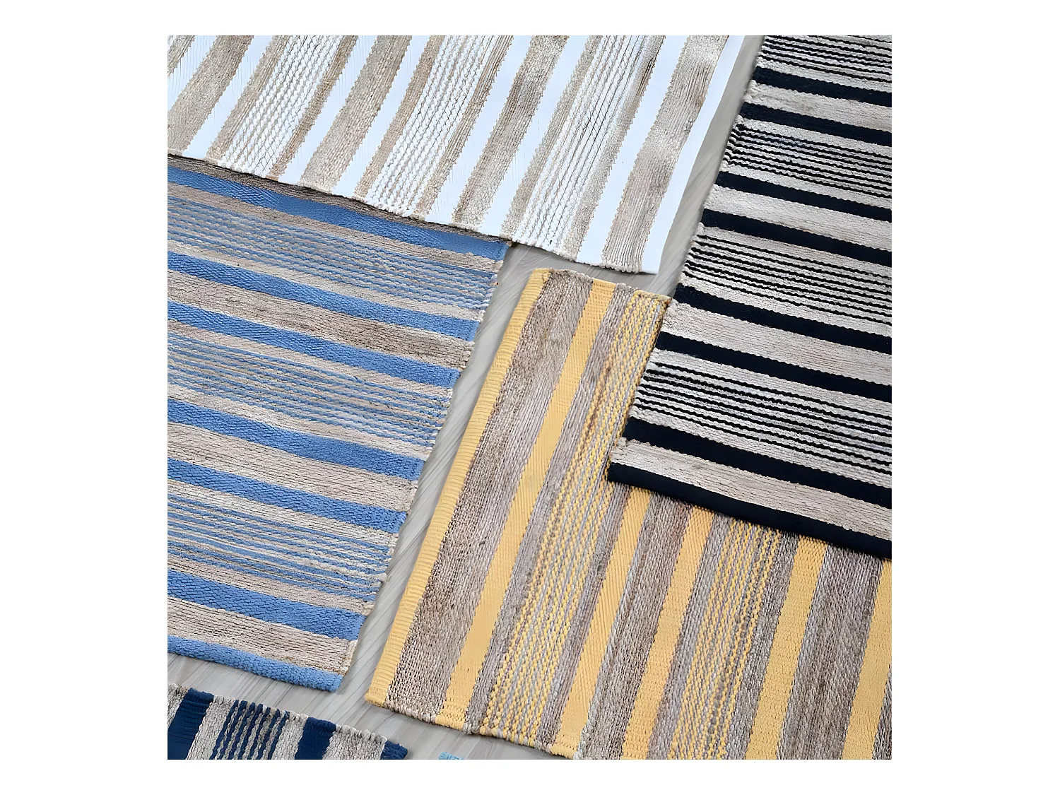 Tapis aldabra beige et blanc 60 x 90 cm