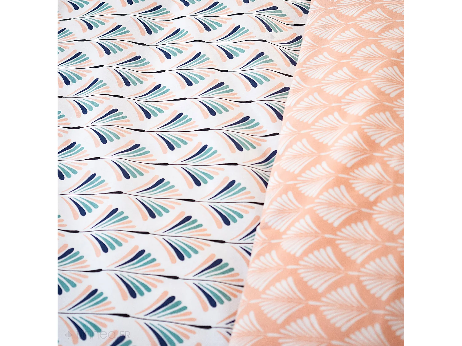 Parure de lit 260x240 cm coton VOLEA rose