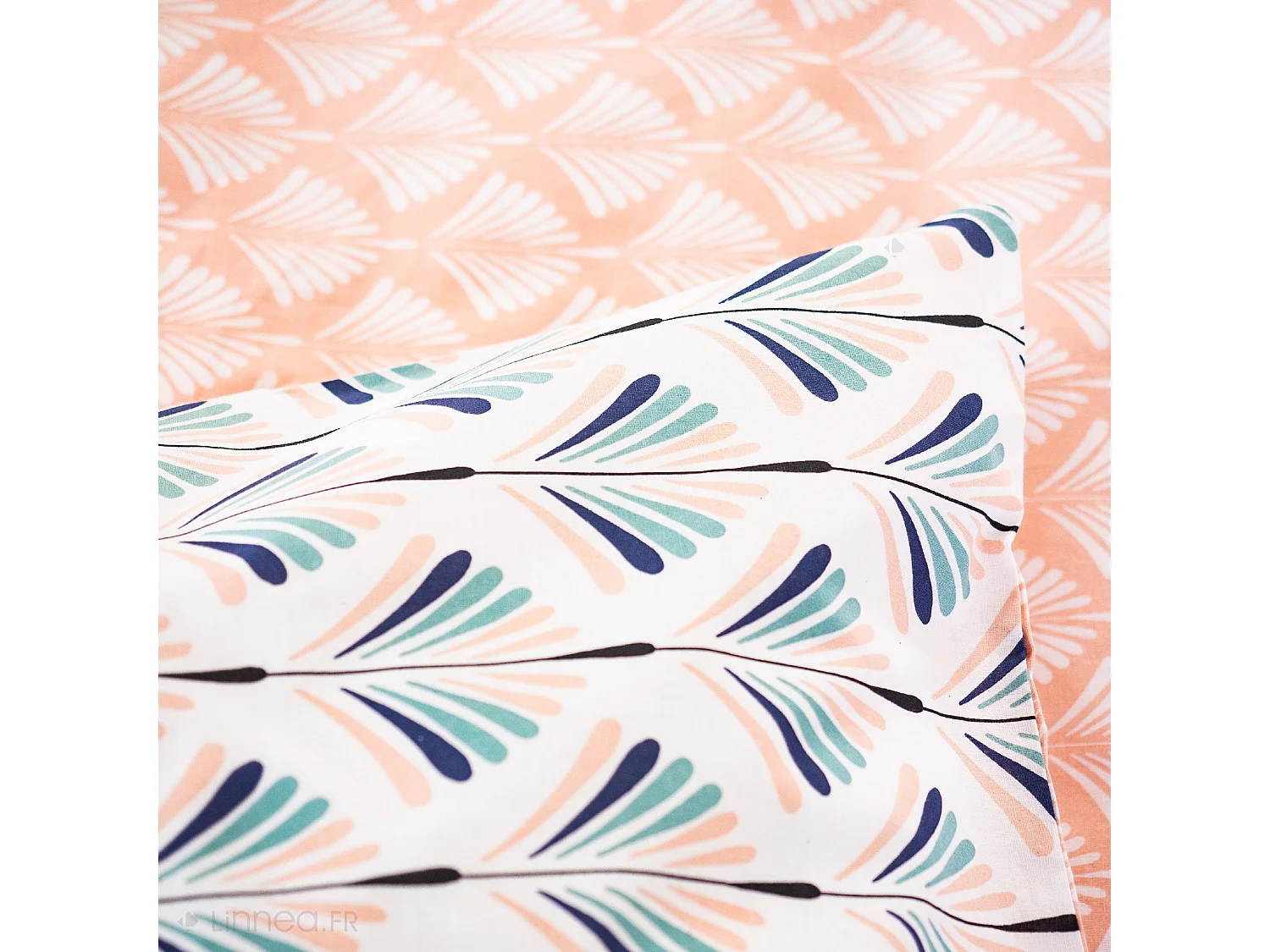 Parure de lit 260x240 cm coton VOLEA rose