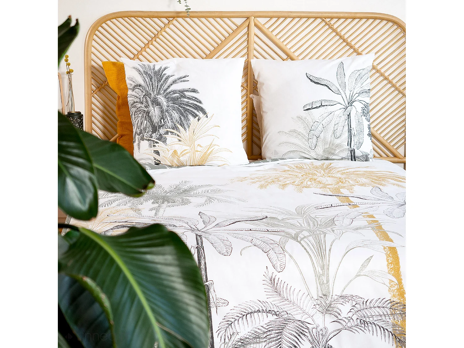 Parure de lit 260x240 cm coton SOLI vert