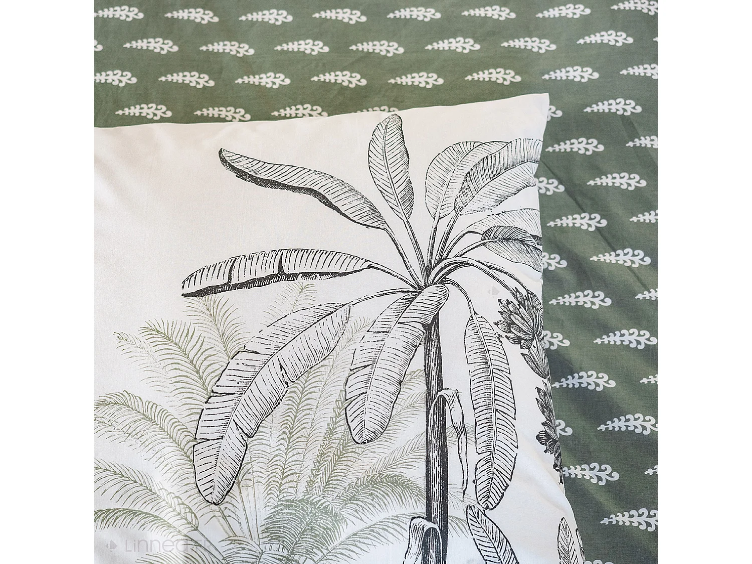 Parure de lit 260x240 cm coton SOLI vert