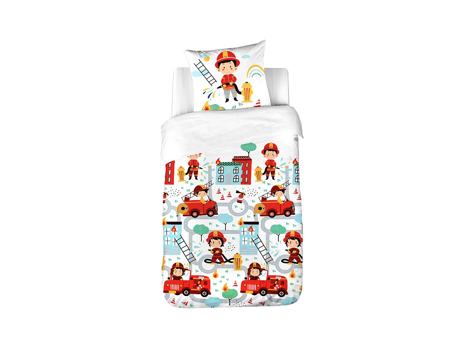 Parure de lit 140x200 cm coton FUEGO bleu