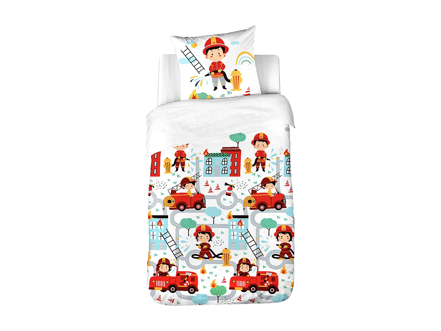 Parure de lit 140x200 cm coton FUEGO bleu