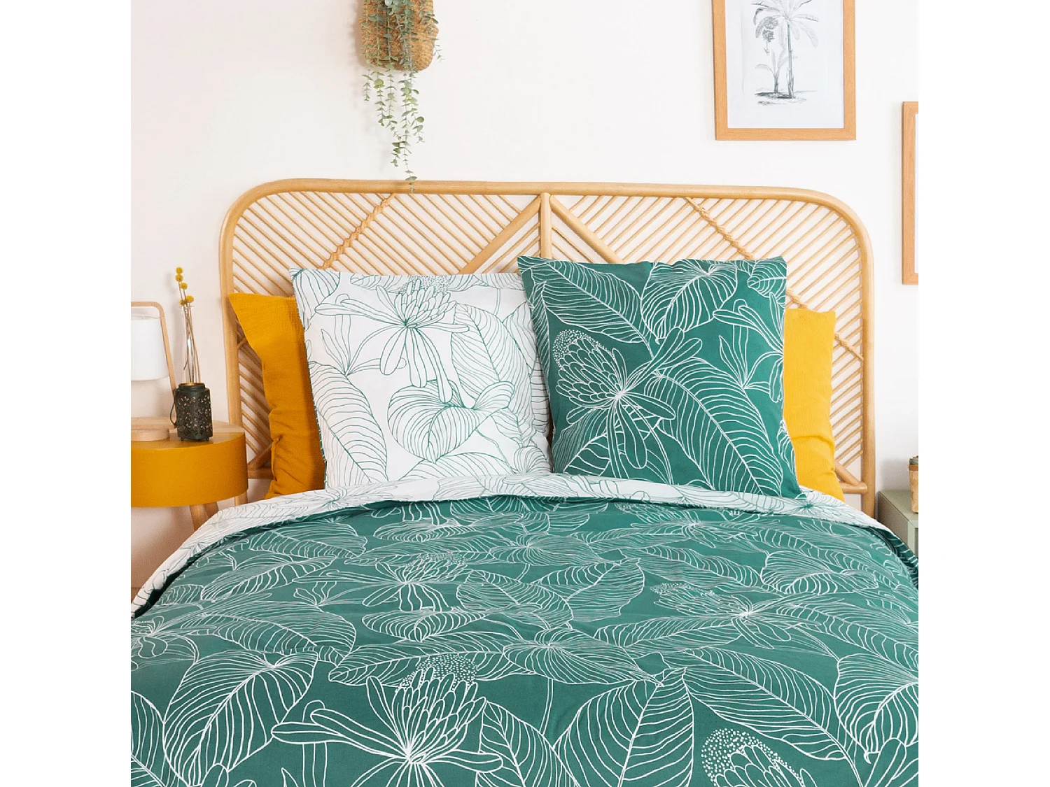 Parure de lit 240x220 cm coton TILDA vert