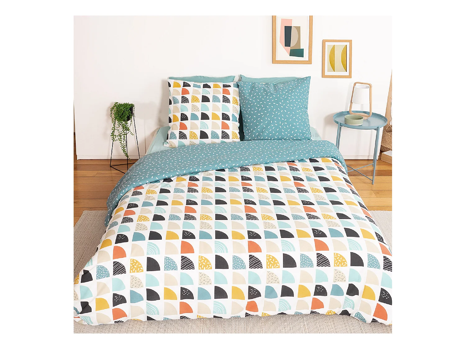 Parure de lit 200x200 cm mixte BLUE bleu