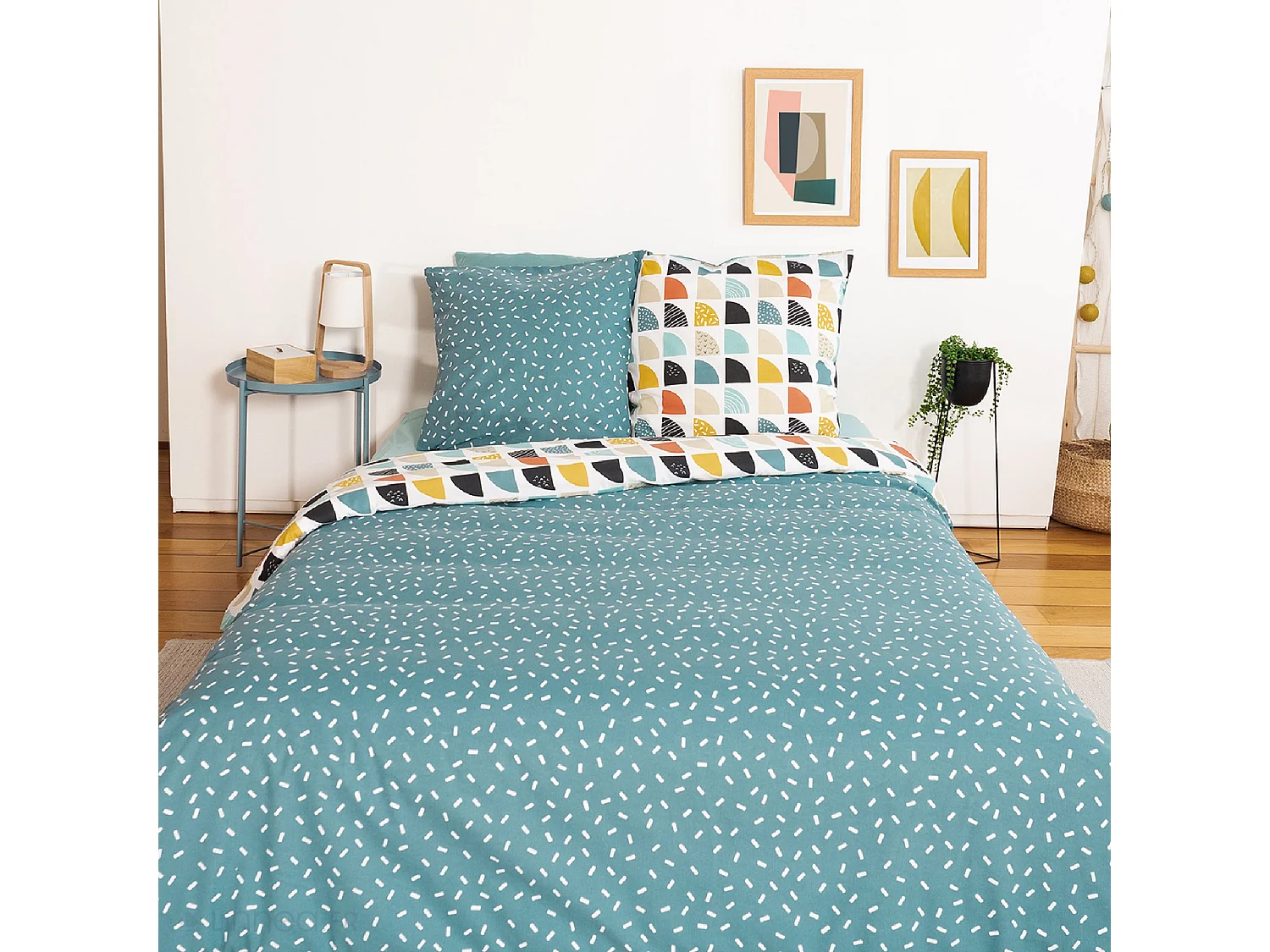 Parure de lit 200x200 cm mixte BLUE bleu