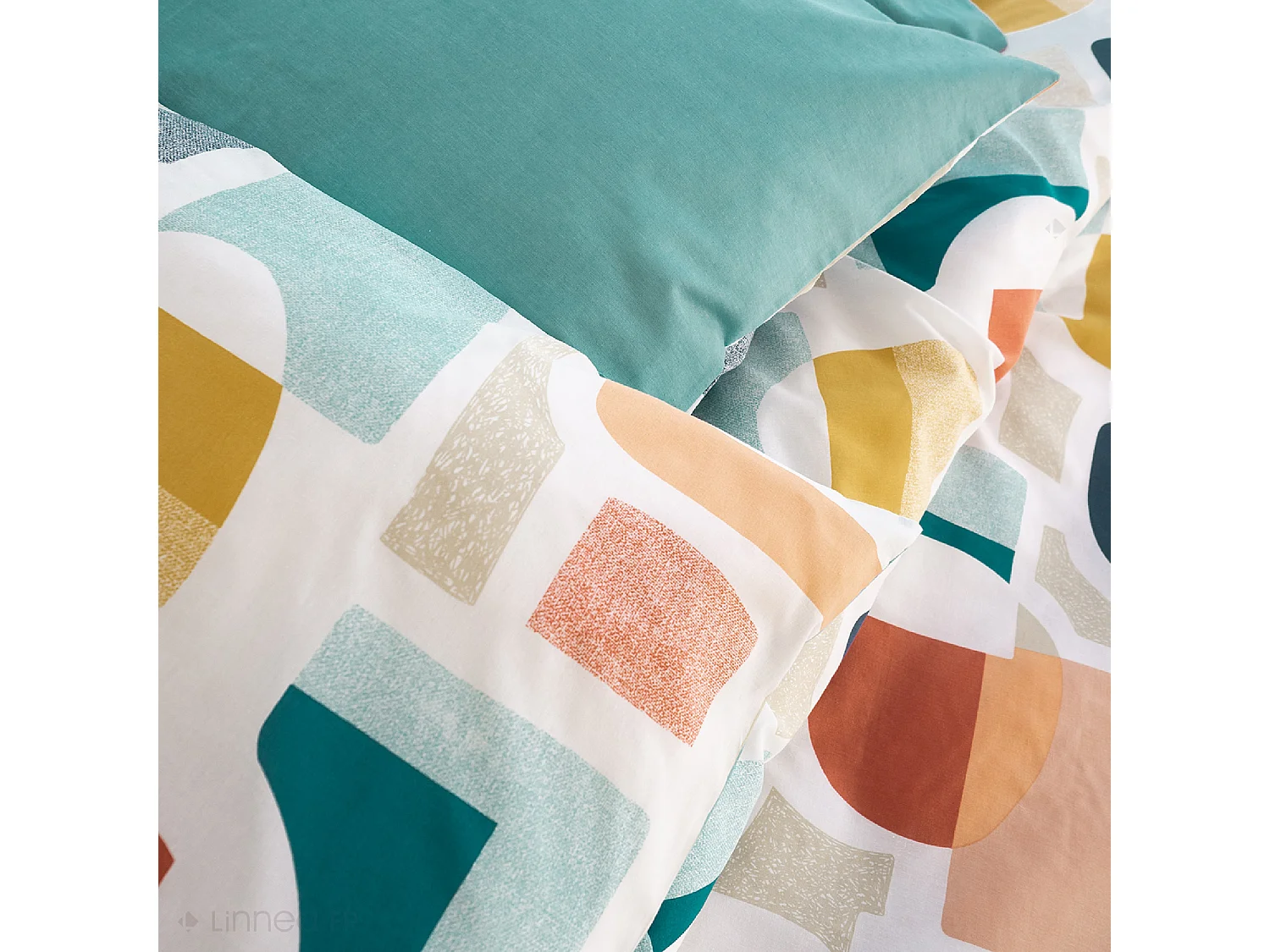 Parure de lit 200x200 cm mixte COLORS bleu