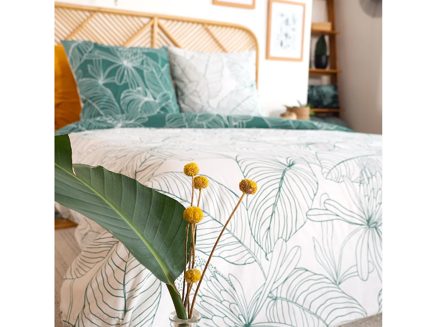 Parure de lit 200x200 cm coton TILDA vert