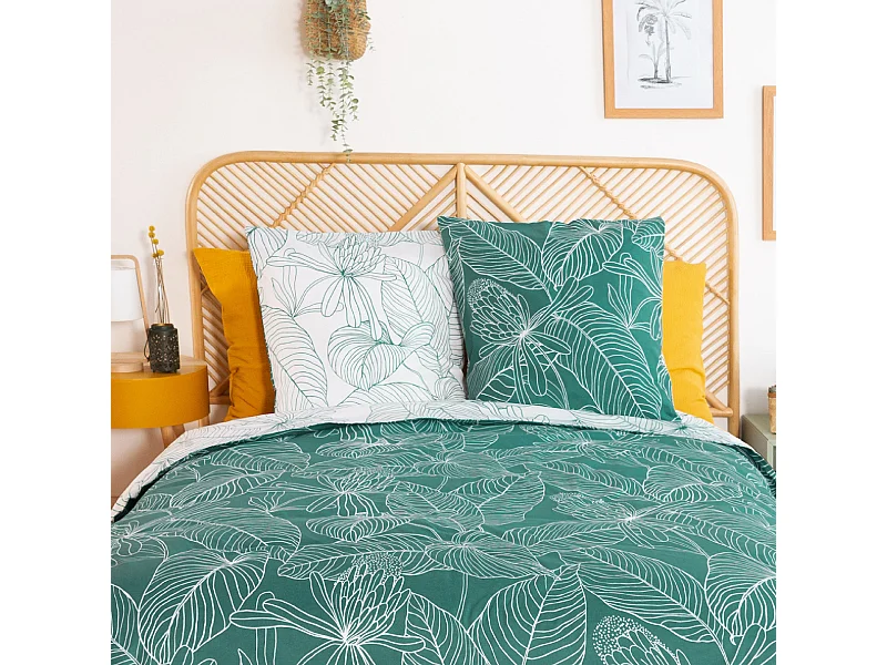 Parure de lit 200x200 cm coton TILDA vert