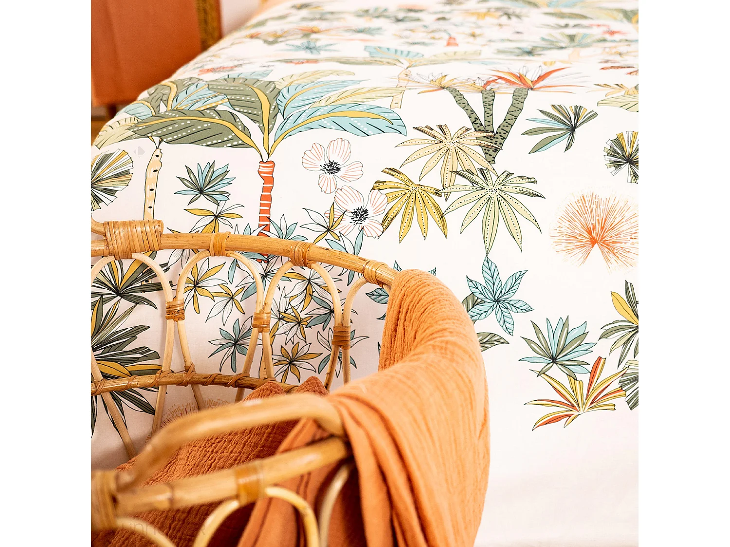 Parure de lit 240x220 cm coton MENTISSA rose