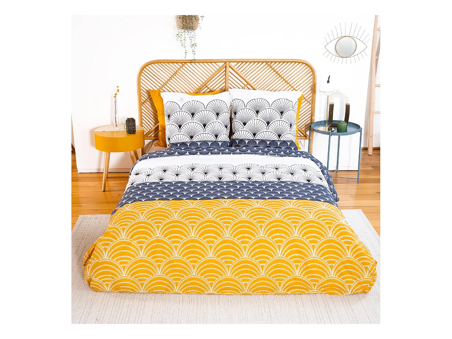 Parure de lit 200x200 cm coton KERITA multicolore