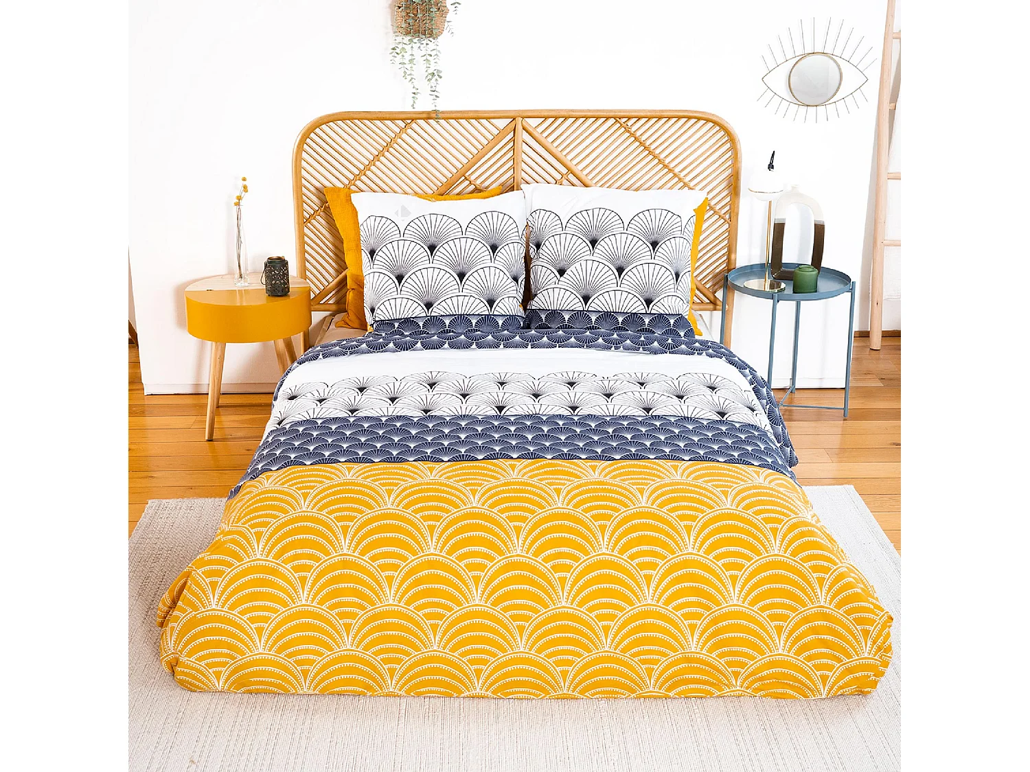 Parure de lit 200x200 cm coton KERITA multicolore