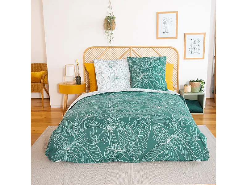 Parure de lit 260x240 cm coton TILDA vert