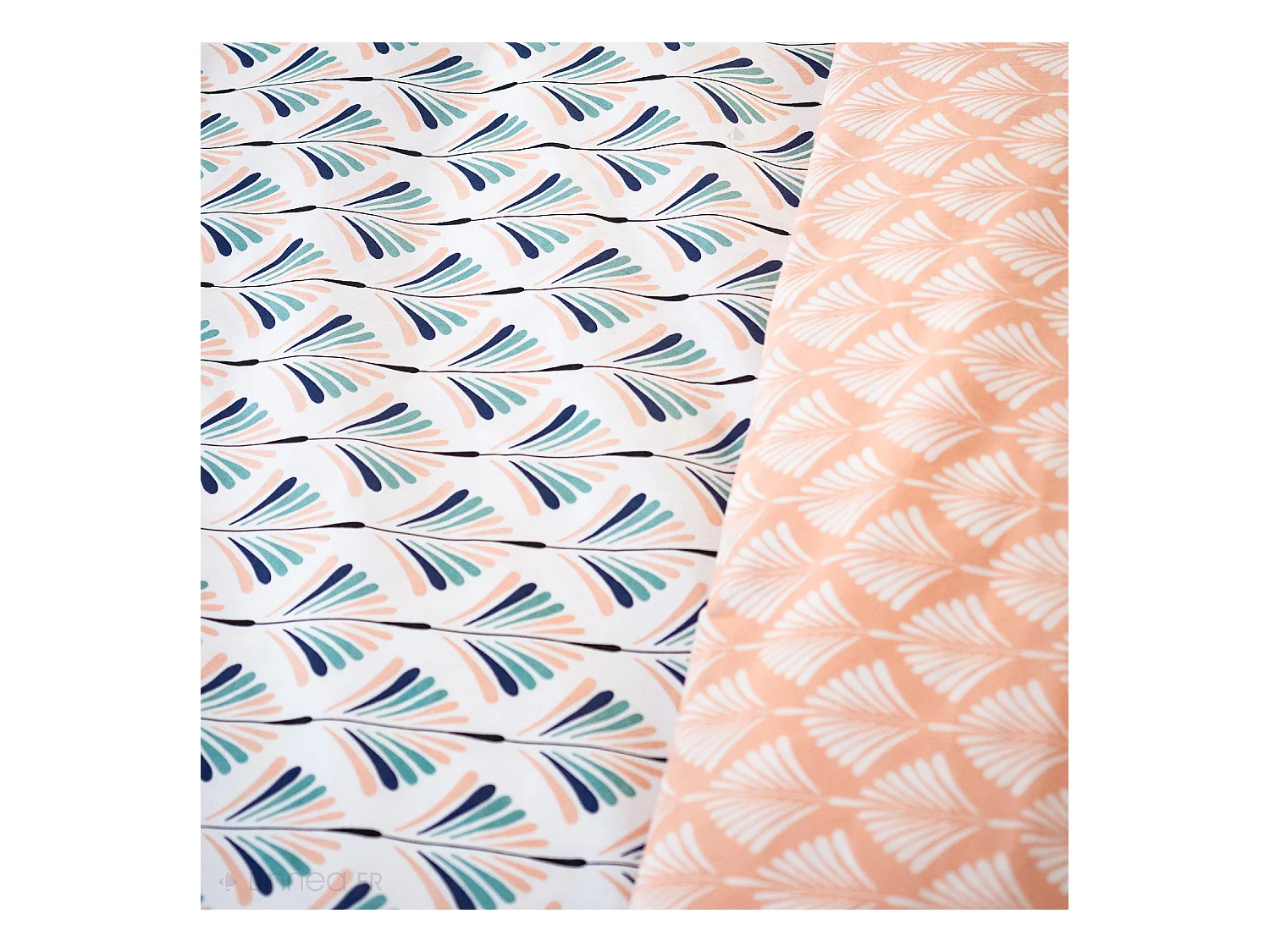 Parure de lit 200x200 cm coton VOLEA rose