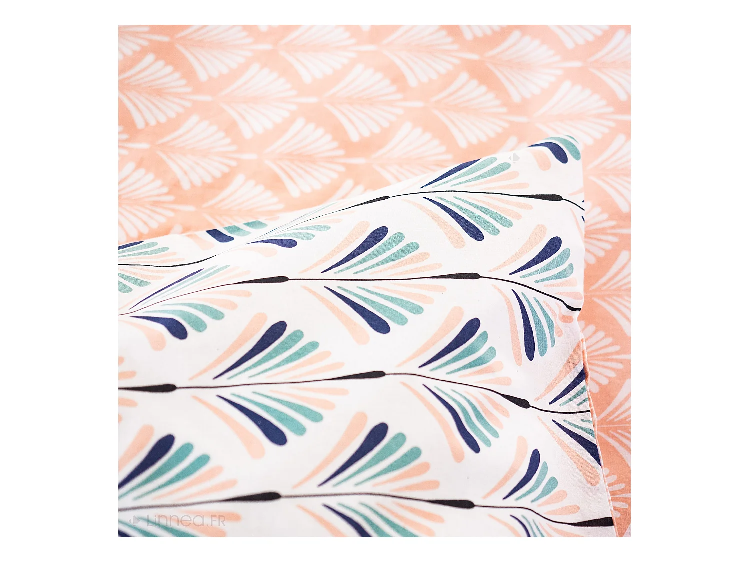 Parure de lit 200x200 cm coton VOLEA rose