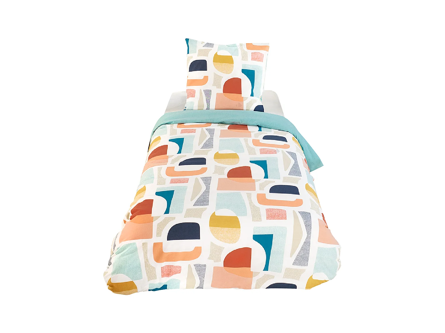 Parure de lit 140x200 cm mixte COLORS bleu