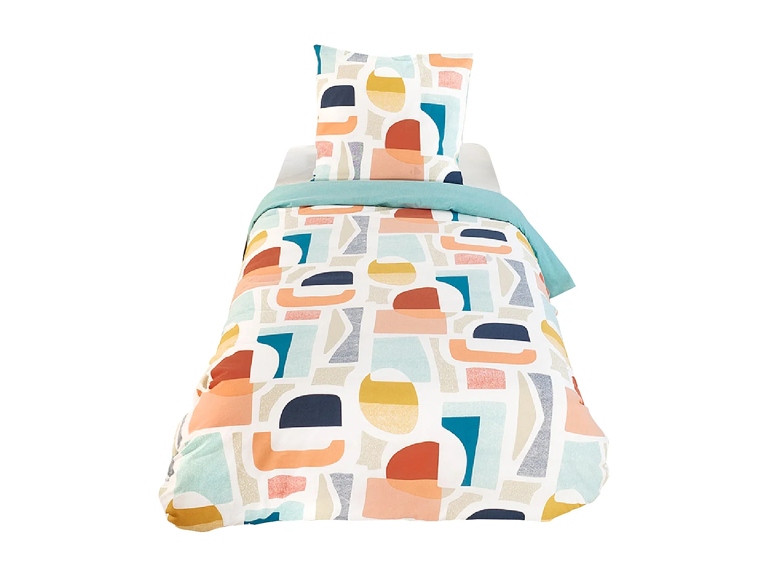 Parure de lit 140x200 cm mixte COLORS bleu