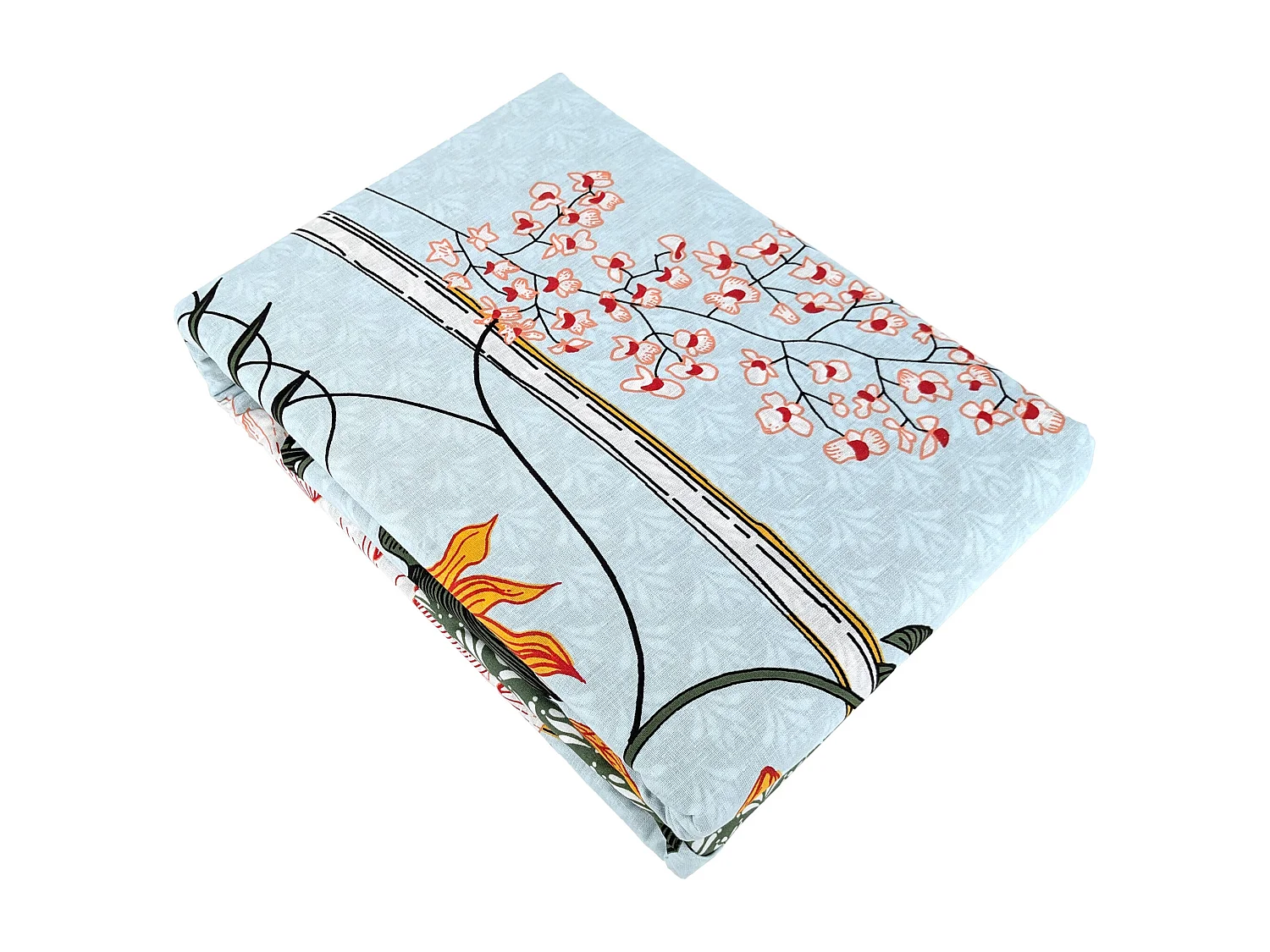 Parure de lit 260x240 cm coton KUSMI bleu